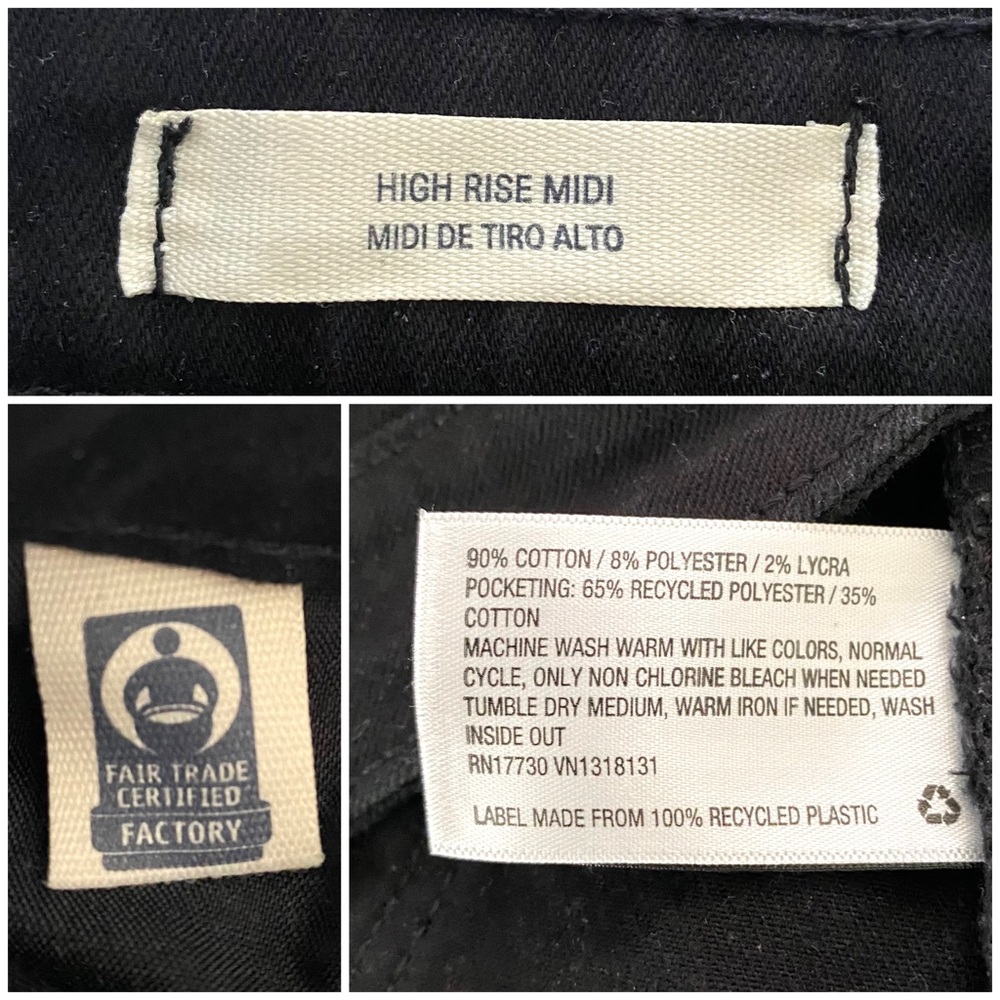 Women’s High-Rise Midi Jean Black Shorts - Universal Thread Size 4 - Picture 9 of 12